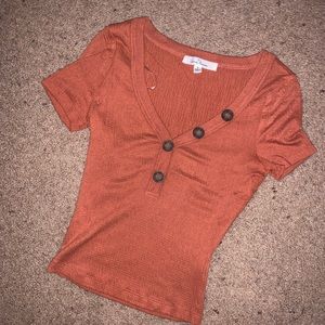Orange Button Tee Forever21